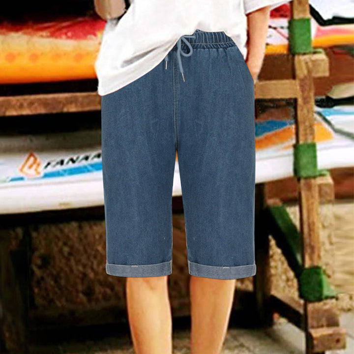 Damen Denim-Shorts mit elastischem Bund und lässigem Schnitt Drune