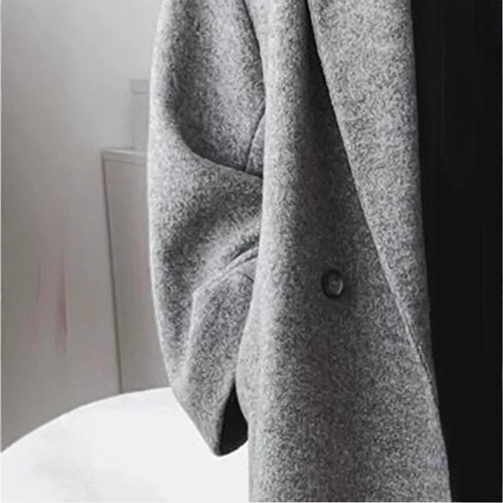 Damen Oversized Wollmantel mit doppelter Knopfleiste und elegantem Schnitt Drune