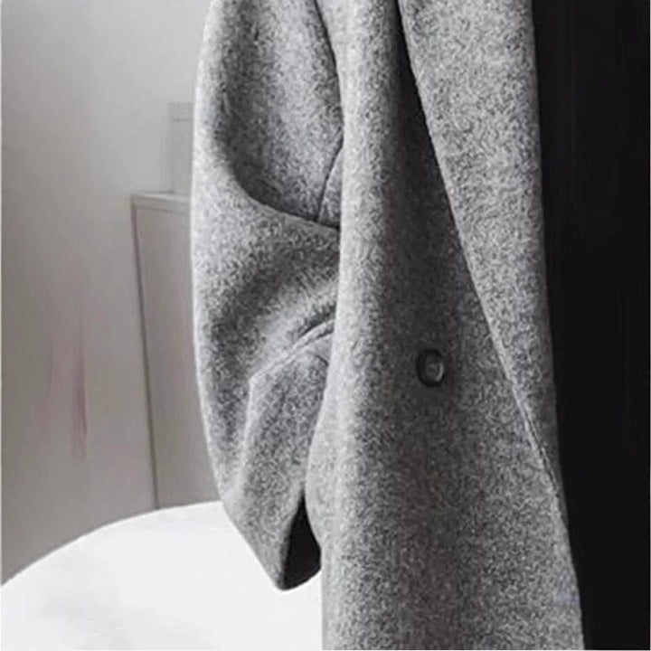 Damen Oversized Wollmantel mit doppelter Knopfleiste und elegantem Schnitt Drune