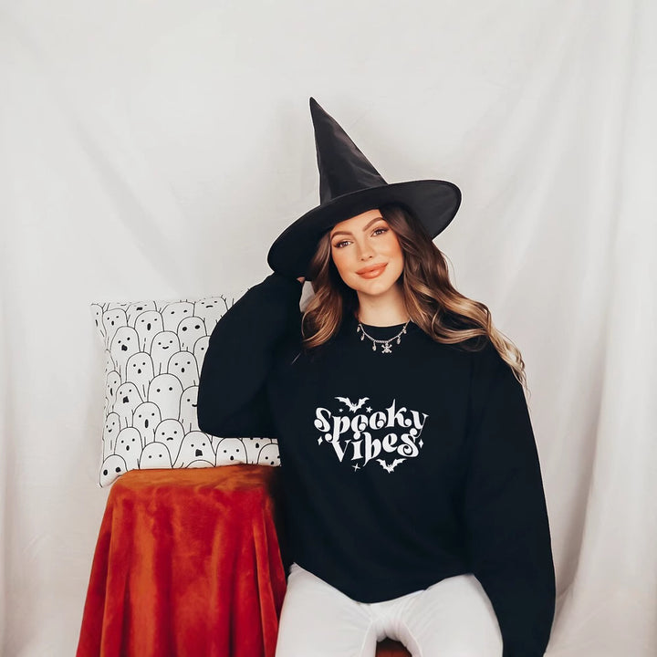 Damen Sweatshirt mit verspieltem Halloween-Design und bequemer Passform Drune