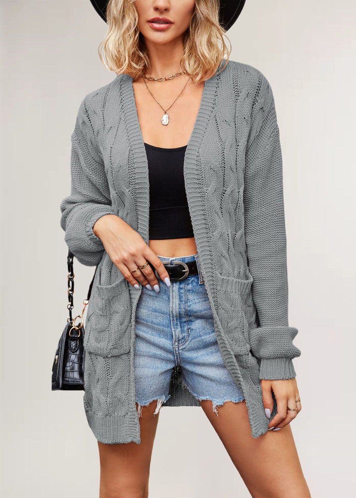 Damen Strickjacke mit Kabelmuster Drune