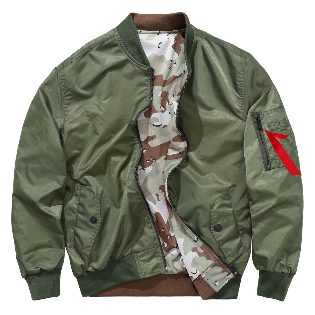 Herren  leichte Aviator Bomber mit camouflagebedrucktem Futter und Ärmel-Reißverschlusstasche Drune