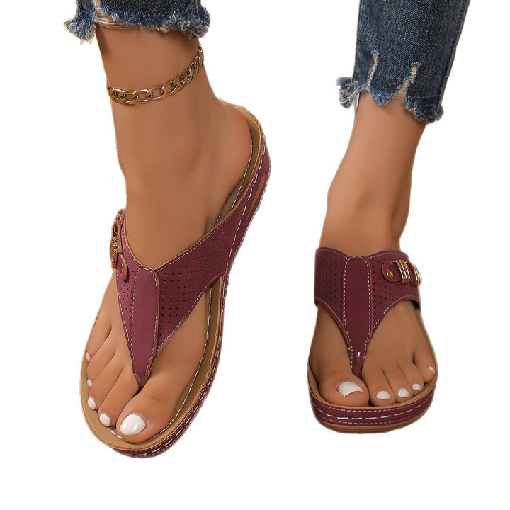 Damen Komfortable Zehentrenner Sandalen Drune