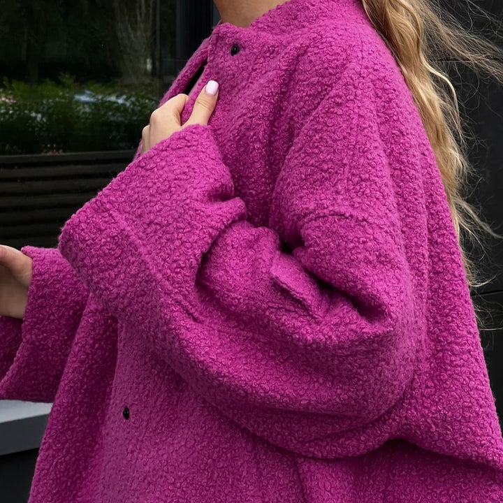 Damen Oversized Fleecejacke mit kuscheliger Innenseite und modischem Schnitt Drune