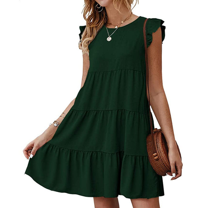 Damen Sommerkleid mit Rüschendetails und lässigem Schnitt Drune