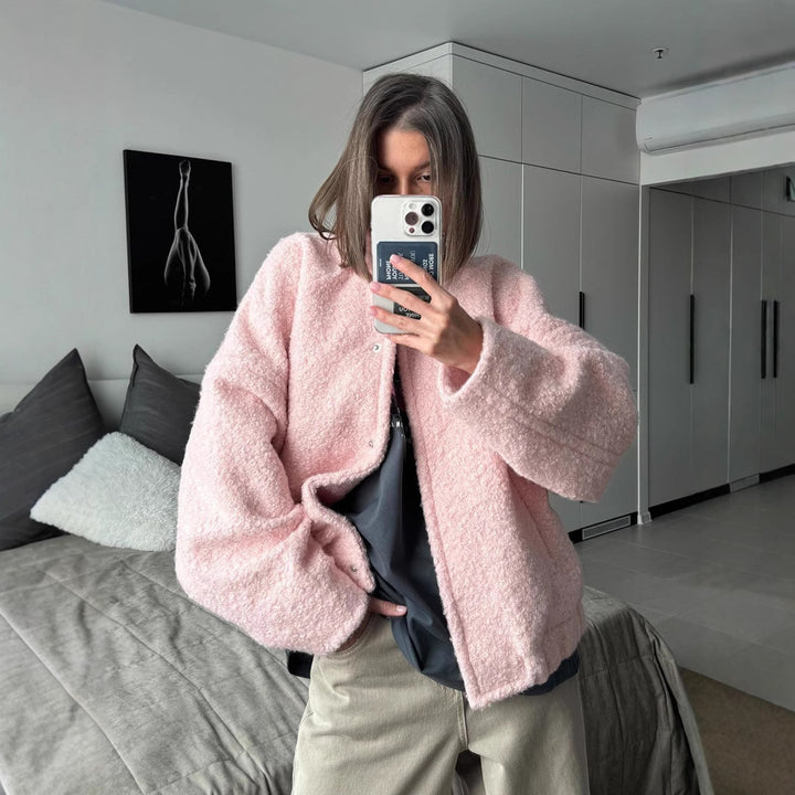 Damen Kuschelige Fleecejacke im modernen Design Drune