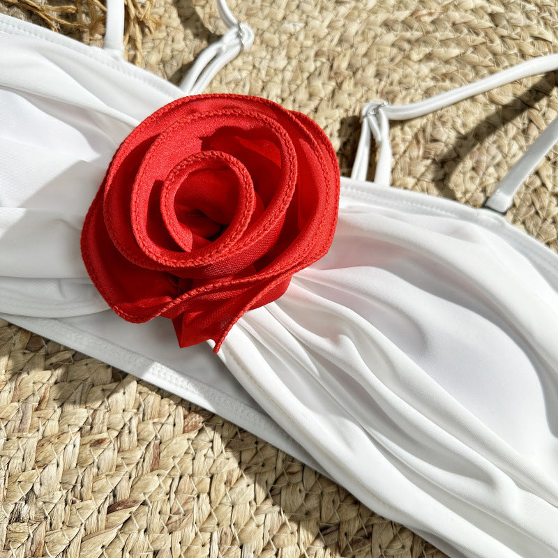 Damen Bikini-Set mit eleganter Rüschendetailierung und verführerischem Blumenakzent Drune