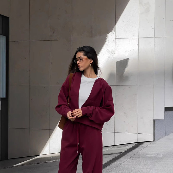 Damen Sportliche Kapuzenjacke Drune