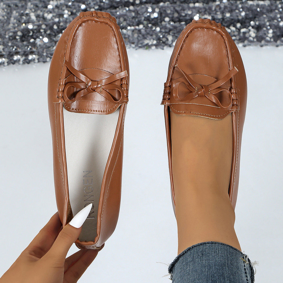 Damen Mokassins mit elegantem Schleifenakzent und weicher Sohle Drune