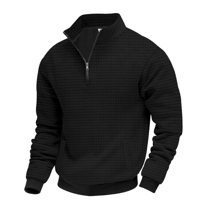 Herren Stepppullover mit halbem Reißverschluss und modernem Strukturdesign Drune
