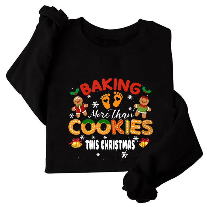 Damen Sweatshirt mit weichem Fleece-Innenfutter und fröhlichem Weihnachtsdruck Drune