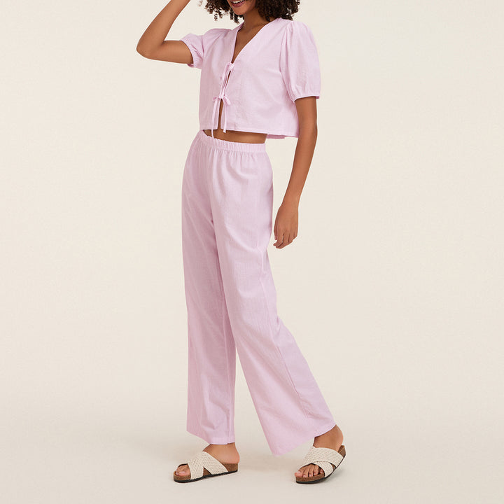 Damen luftiges Sommer-Jumpsuit mit Raffung Drune