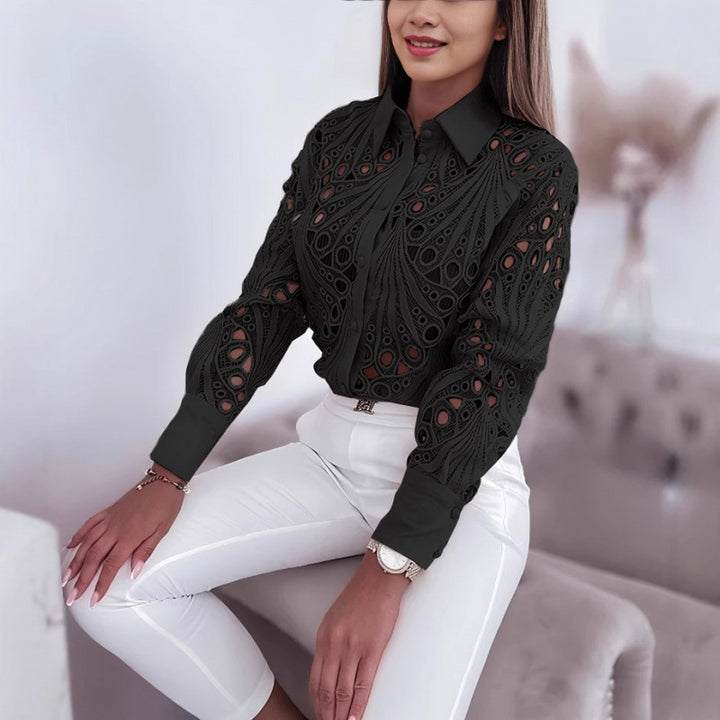 Damen elegante Bluse mit einzigartigem Cut-Out Design Drune