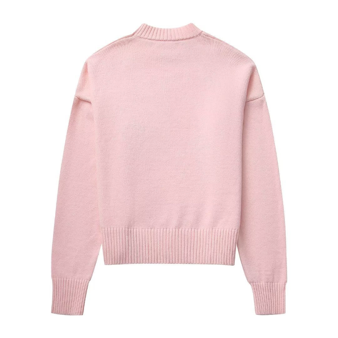 Damen lässiger Pullover mit überschnittenen Schultern Drune