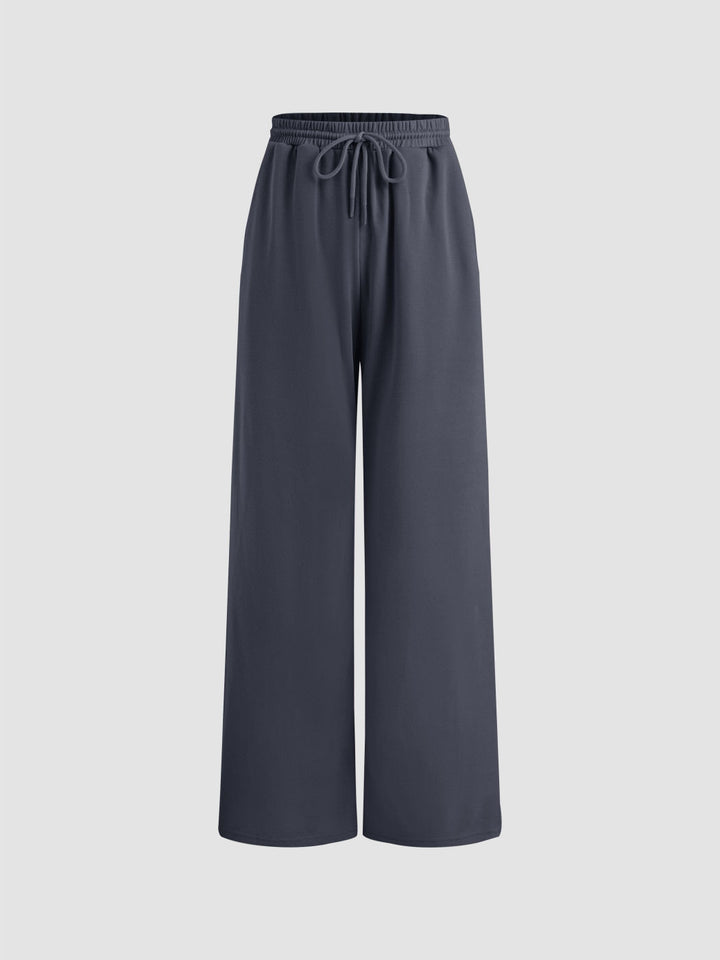 Damen weite Jersey-Hose mit elastischem Bund und Kordelzug Drune