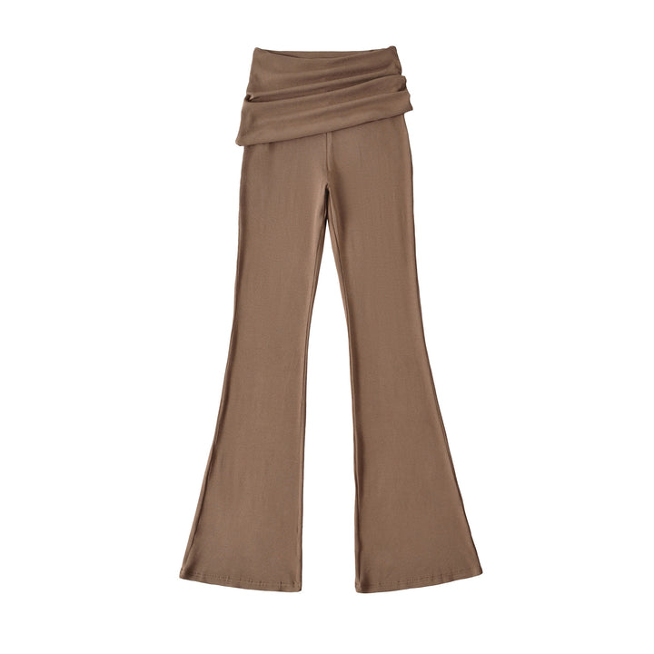 Damen weite Flared-Loungehose mit komfortablem Wickelbund Drune