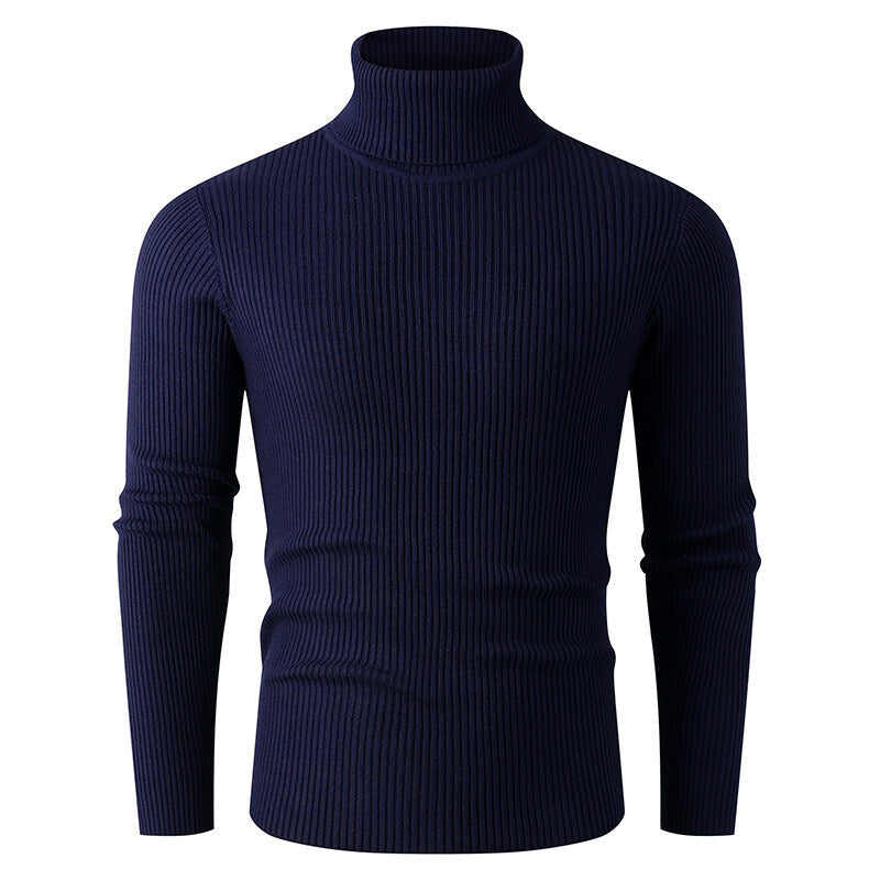 Herren eleganter Rollkragenpullover aus strukturiertem Strickmaterial Drune