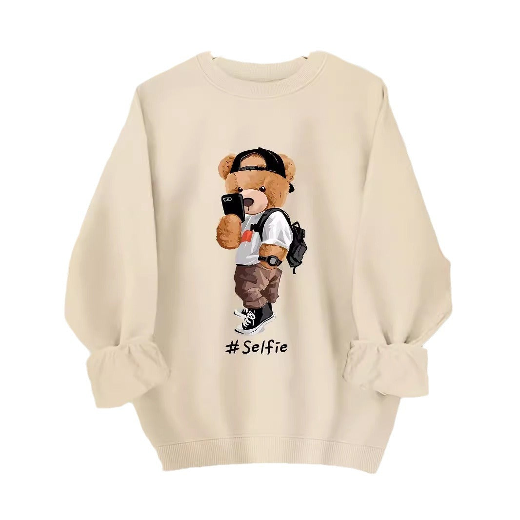 Damen Sweatshirt mit künstlerischem Bärendesign und lässigem Schnitt Drune