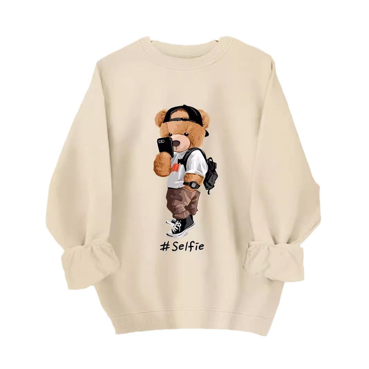 Damen Sweatshirt mit künstlerischem Bärendesign und lässigem Schnitt Drune