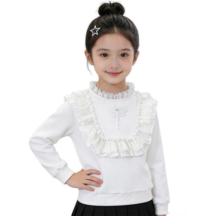 Mädchen Sweatshirt mit Rüschendetails Drune
