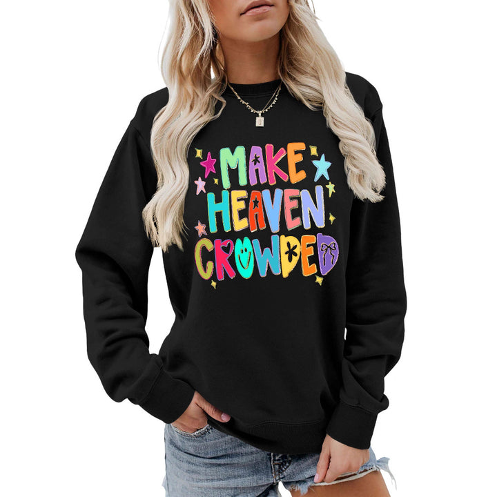 Damen Sweatshirt mit buntem Motiv und verspieltem Schriftzug Drune