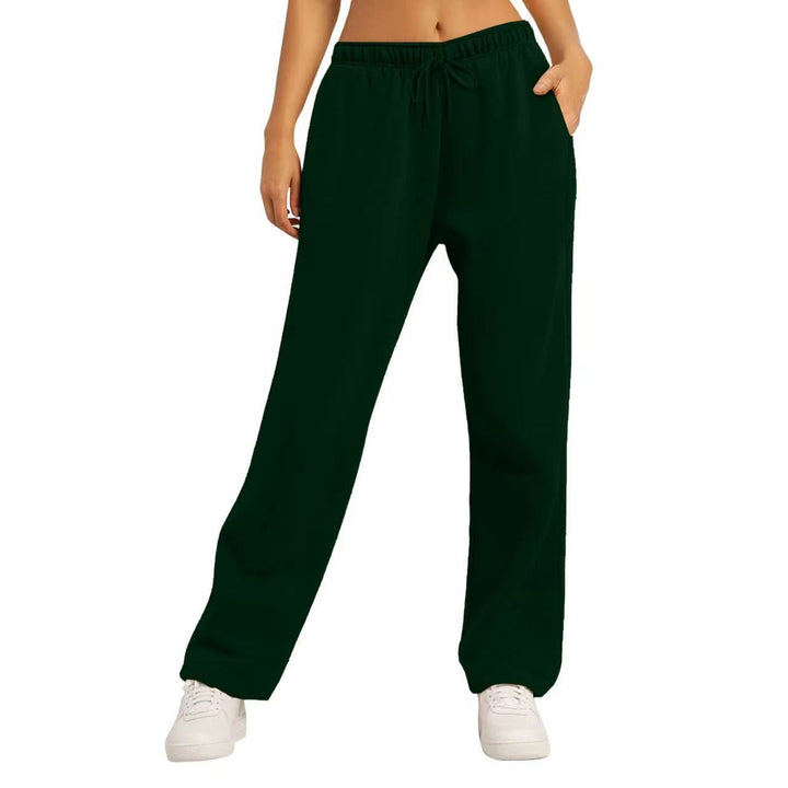 Damen nan weite High‑Waist Loungewear‑Jogginghose mit elastischem Bund Kordelzug und Seitentaschen Drune