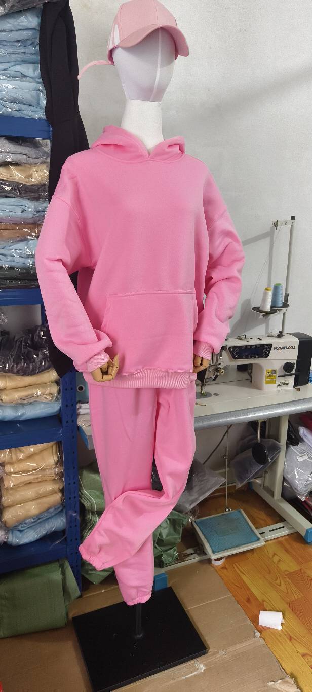 Damen nan kuscheliges oversized Hoodie und Jogginghose Lounge Set aus Baumwollmischung Drune