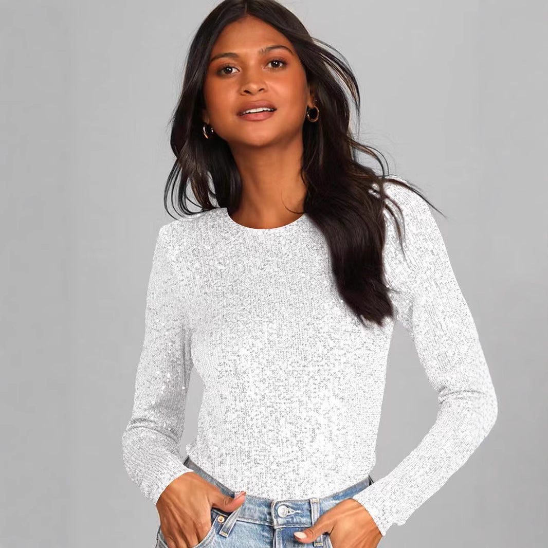 Damen Funktionsreicher Pailletten-Bodysuit mit langem Arm Drune