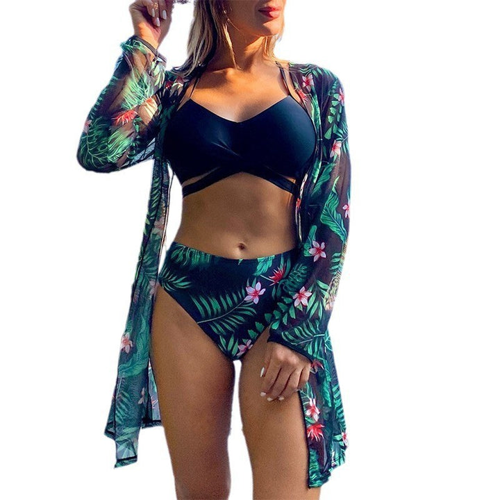 Damen Zweiteiliges Bikini-Set mit floralem Schnitt und innovativer Wickel-Optik Drune