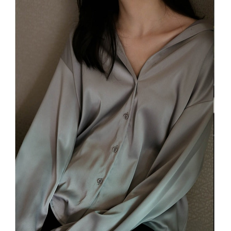 Damen Klassische Bluse mit modernem Oversized-Schnitt und elegantem Kragen Drune