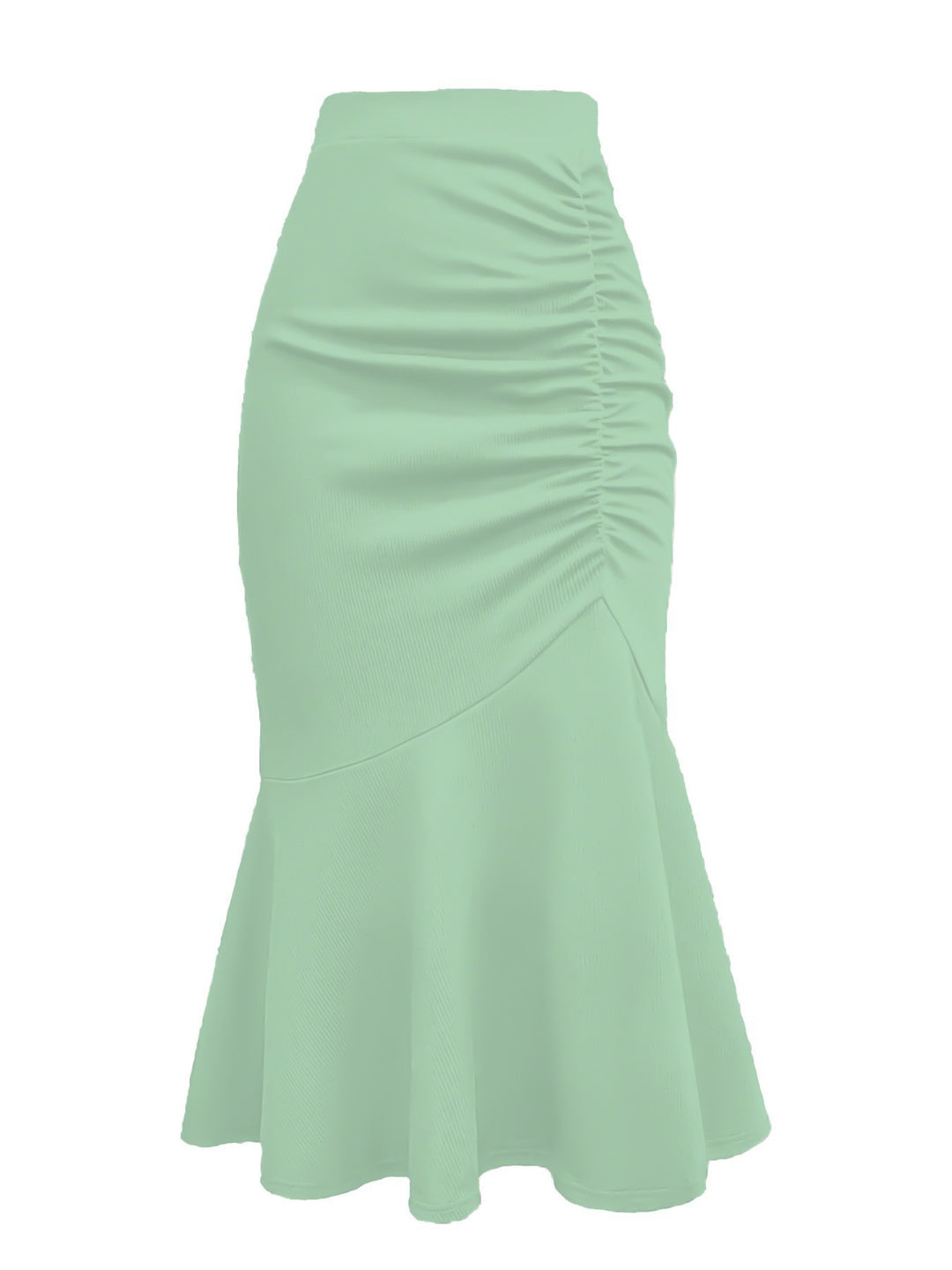 Damen eleganter Midirock mit asymmetrischem Schnitt und Raffung Drune