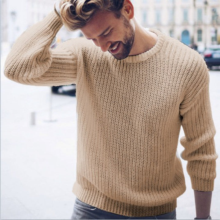 Herren Strickpullover mit modernem Strukturmuster und Rundhalsausschnitt Drune