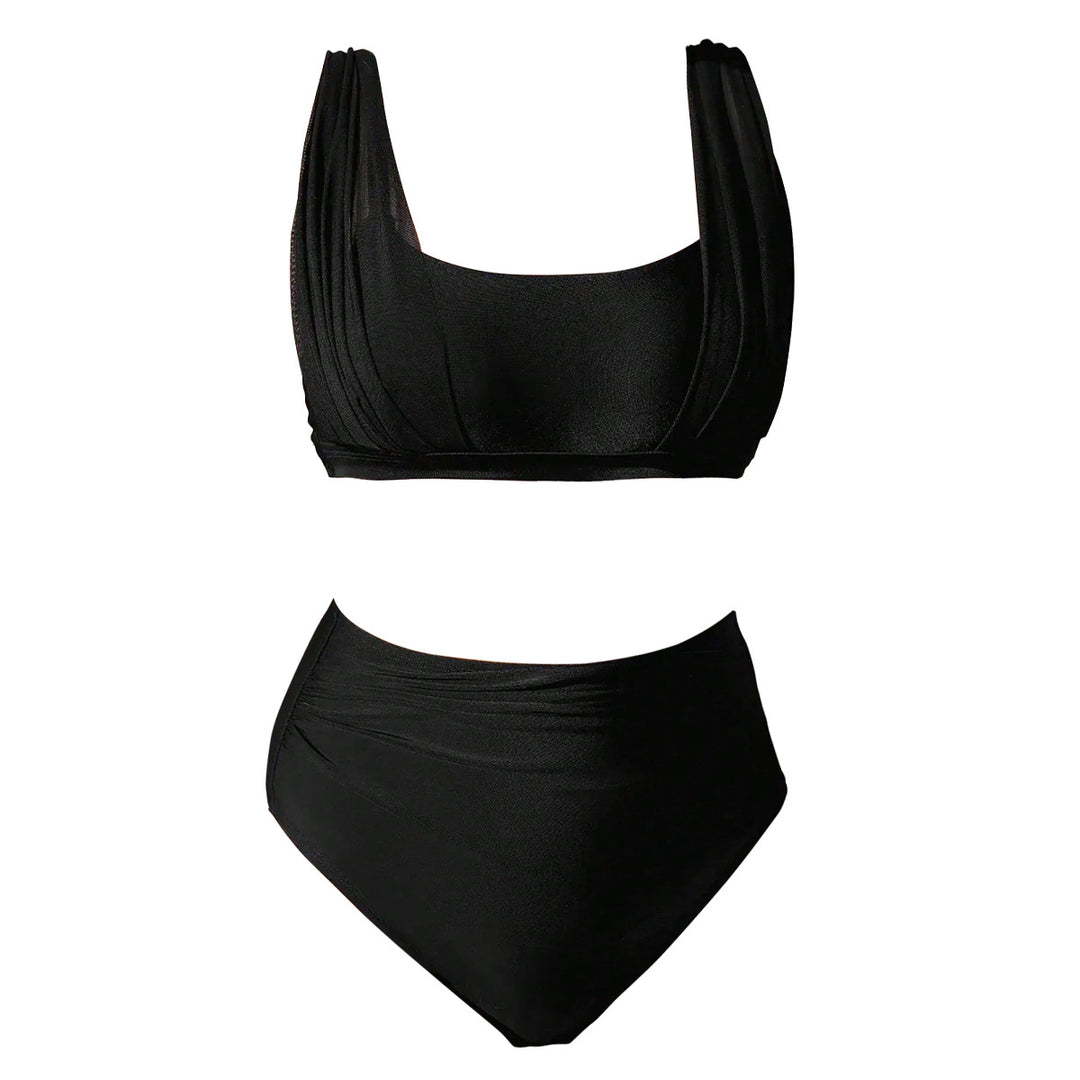 Damen Hochtaillierter Bikini mit modischem Bustier-Oberteil Drune
