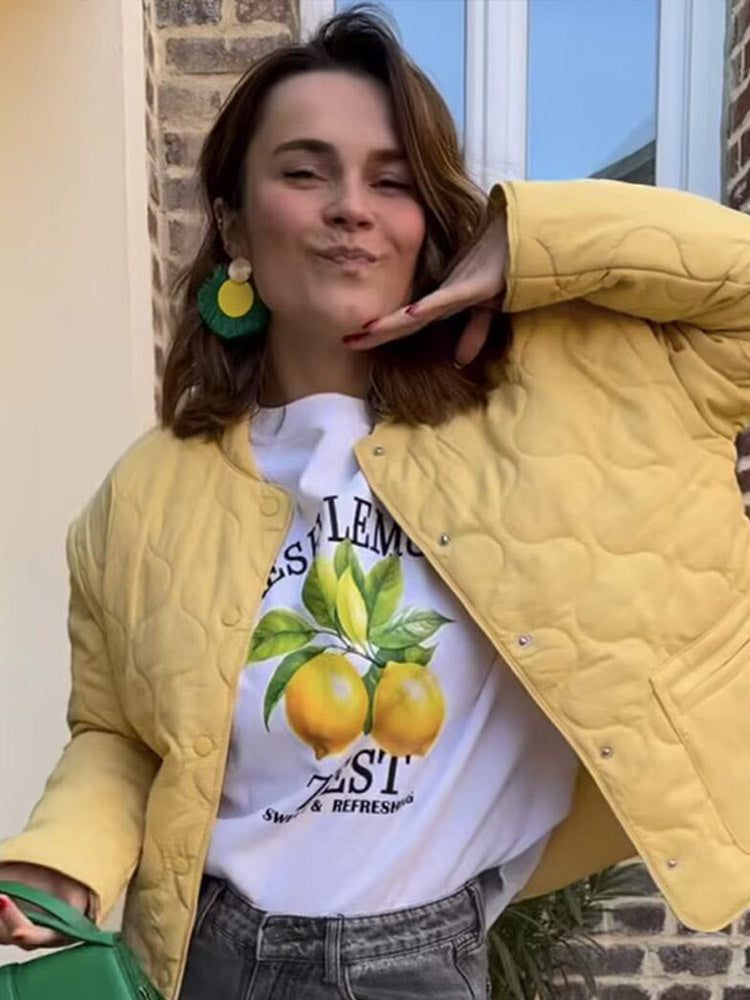 Damen leichte Steppjacke mit modernen Absteppungen Drune