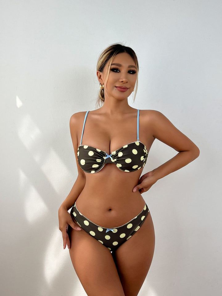 Damen Bunte gepunktete Bikini-Set Drune