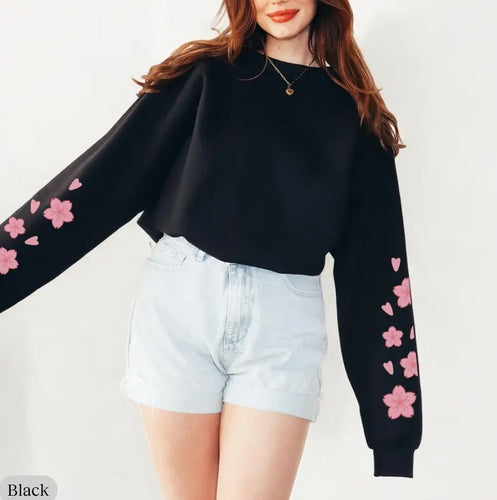 Damen Sweatshirt mit floralem Design und großzügigen Ärmeln Drune