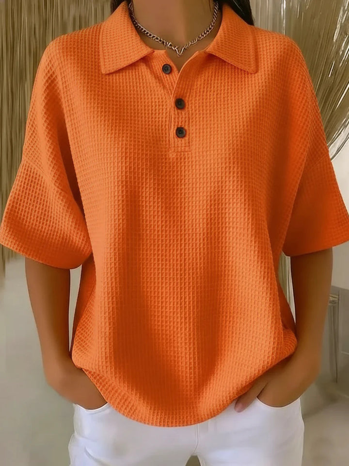 Damen sportliches Poloshirt aus Waffelpiqué Drune