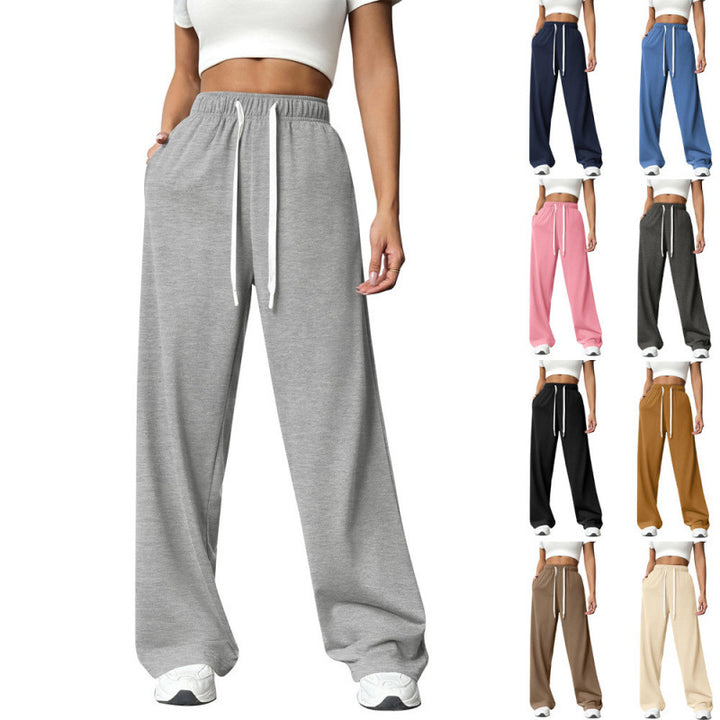 Damen Bequeme und lässige Freizeithose mit weitem Schnitt und elastischem Bund Drune