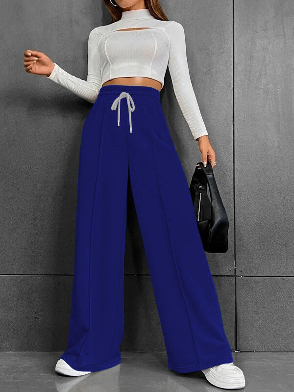Damen weite Freizeit-Hose mit elastischem Bund und seitlichen Taschen Drune