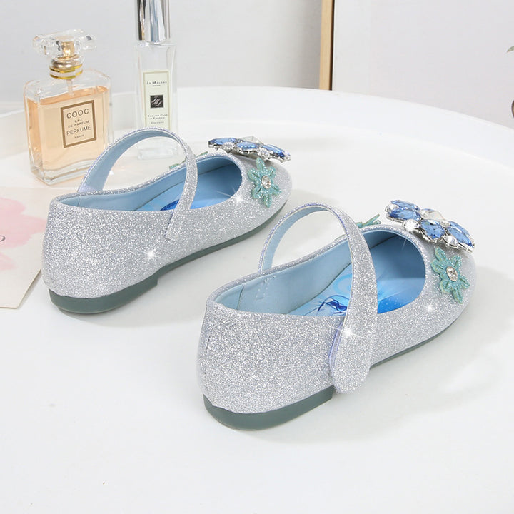 Mädchen Glitzernde Ballerinaschuhe mit Blumenapplikation Drune