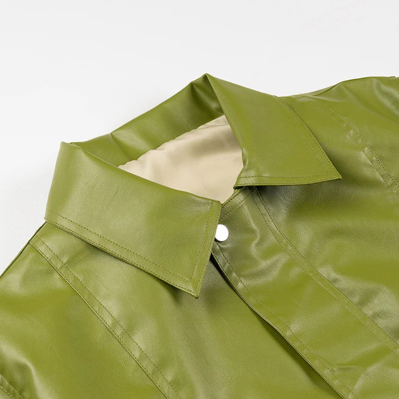 Damen Kunstlederjacke mit praktischen Taschen und modernem Schnitt Drune