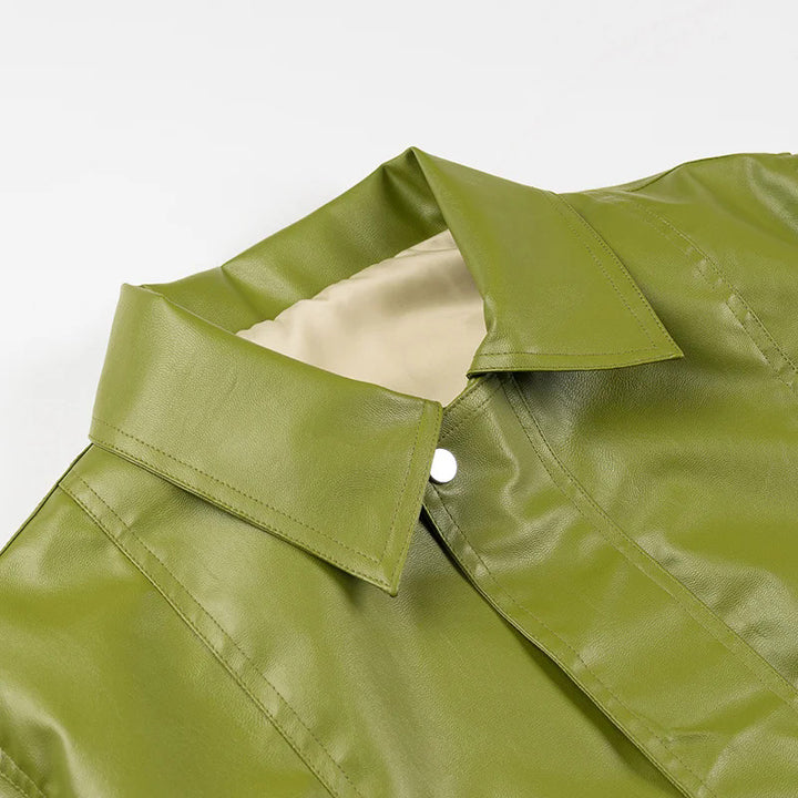 Damen Kunstlederjacke mit praktischen Taschen und modernem Schnitt Drune