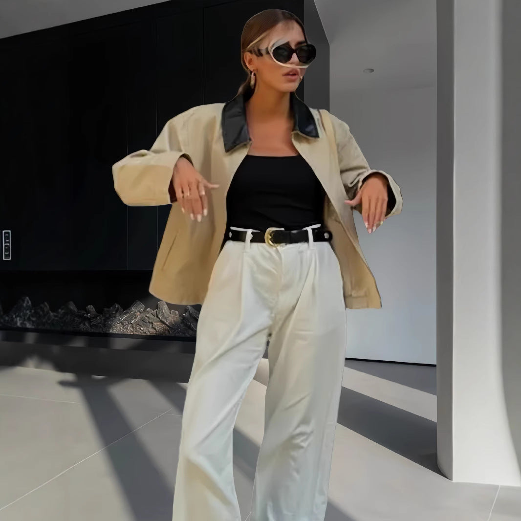 Damen Modische Übergangsjacke mit lässigem Schnitt und eleganten Details Drune