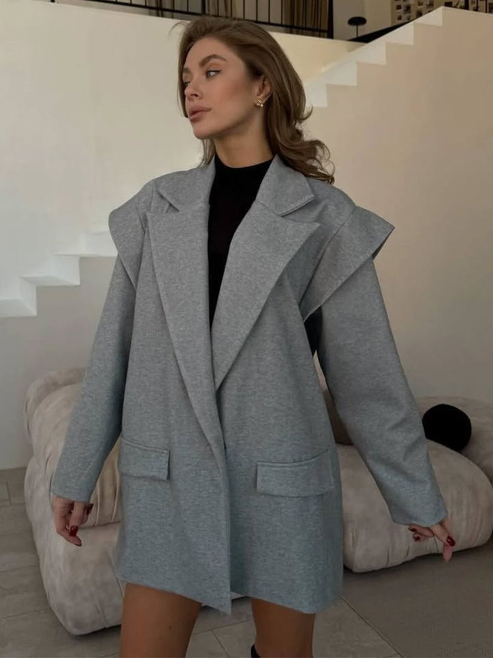 Damen elegante oversized Blazerjacke Drune