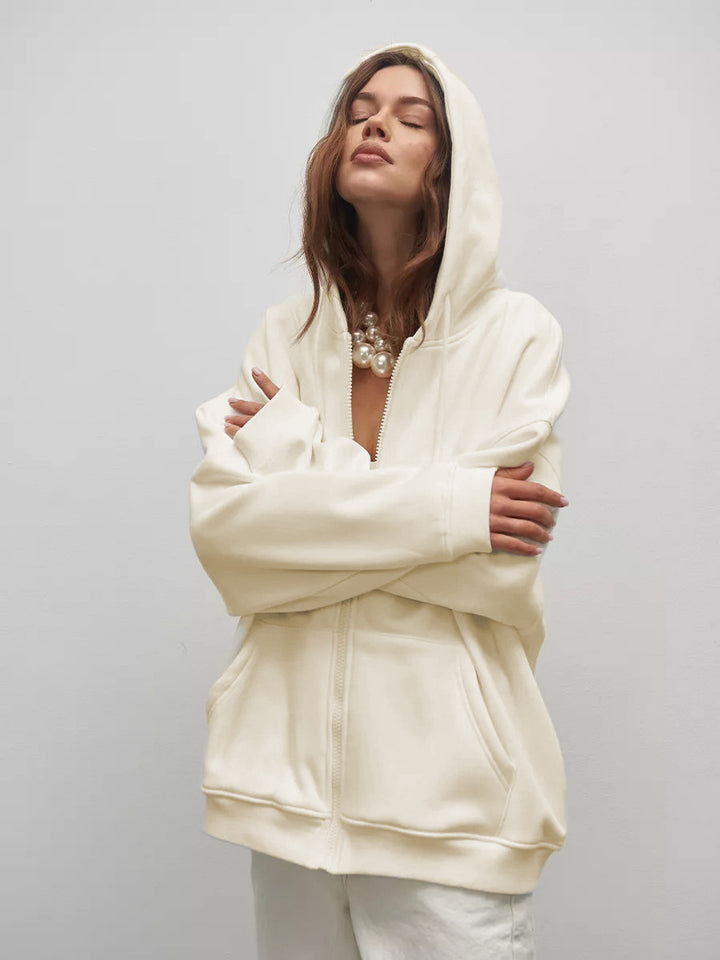 Damen kuscheliger Kapuzenpullover mit extra weitem Schnitt und optimalem Tragekomfort Drune