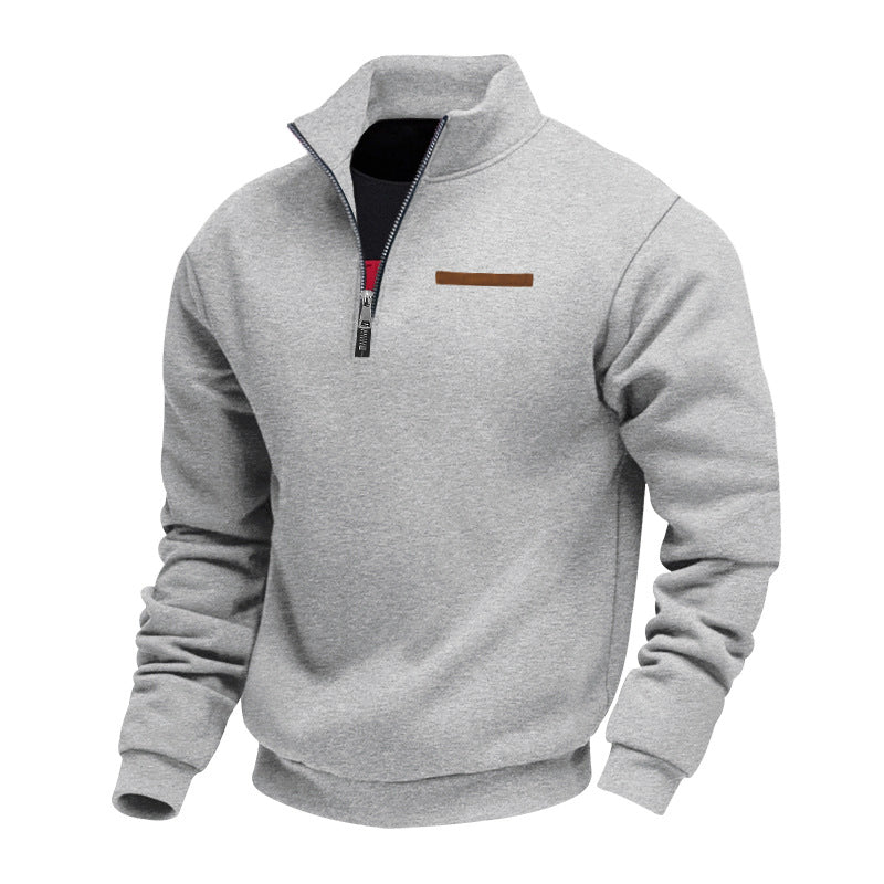 Herren modischer Kapuzenpullover mit halbem Reißverschluss und hochwertigen Details Drune