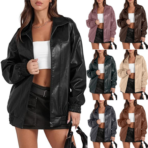 Damen lässige Windjacke mit elastischen Bündchen und praktischen Taschen Drune