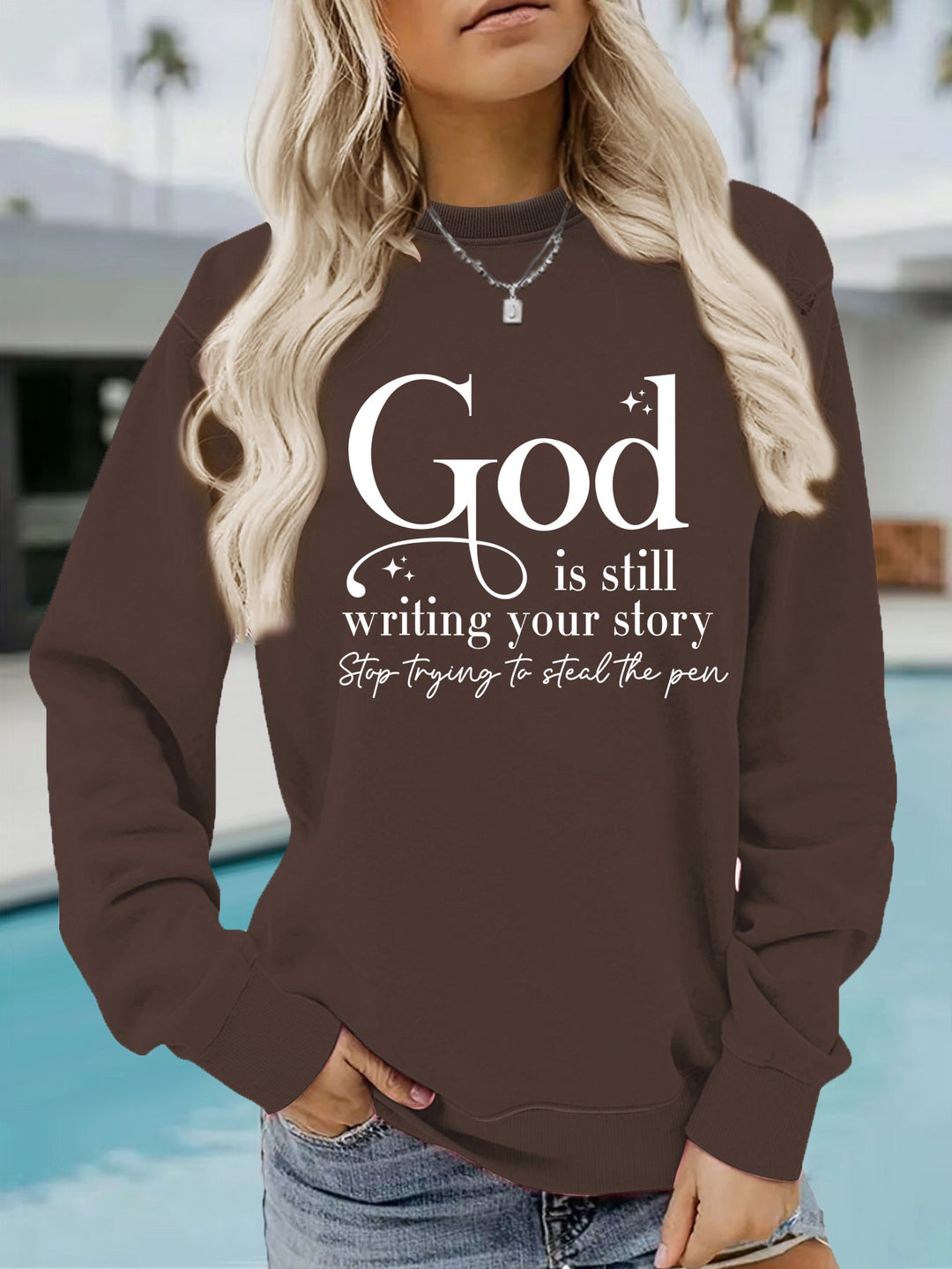 Damen Sweatshirt mit inspirierendem Schriftzug Drune