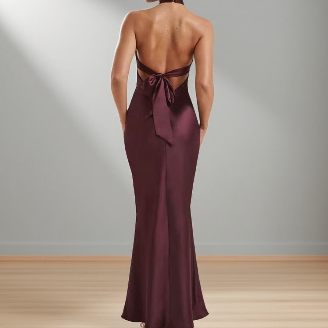 Damen Elegantes Abendkleid mit schulterfreiem Halterneck-Design und figurformendem Schnitt Drune