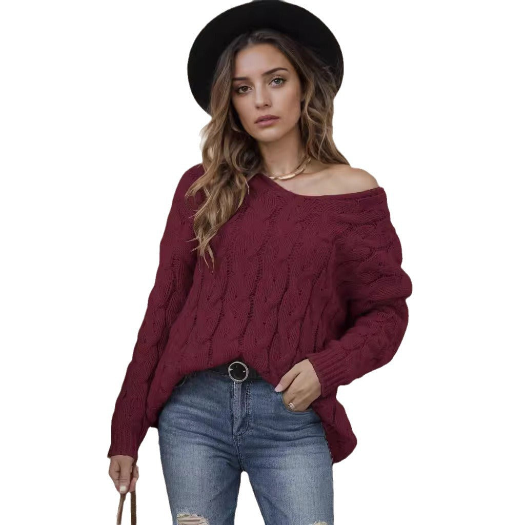 Damen Grobstrickpullover mit romantischem Zopfmuster und weitem Schnitt Drune